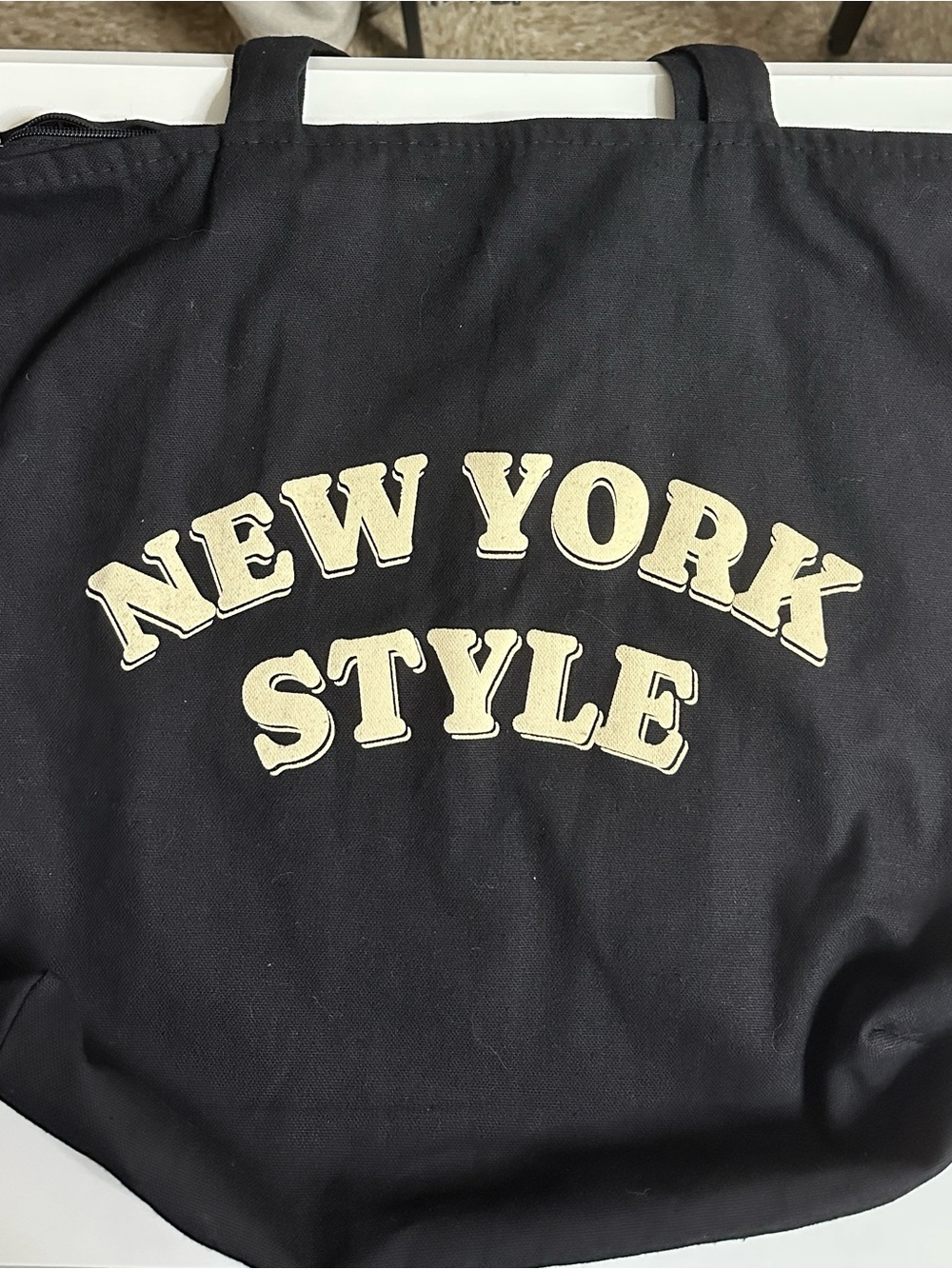 NEW YORK STYLE Black Canvas Tote Bag